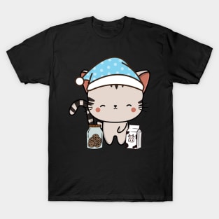 Funny Tabby cat is having a midnight snack T-Shirt